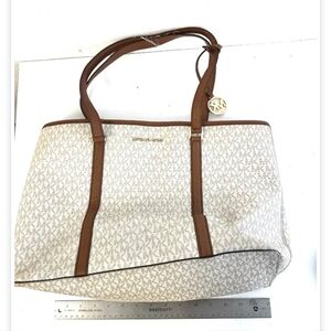 Michael Kors Brown and Cream Tote Bag